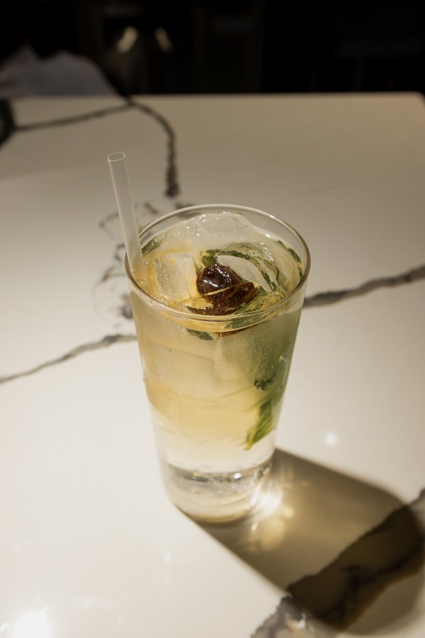 Cocktail styled on marble for the Opal Group beverage program